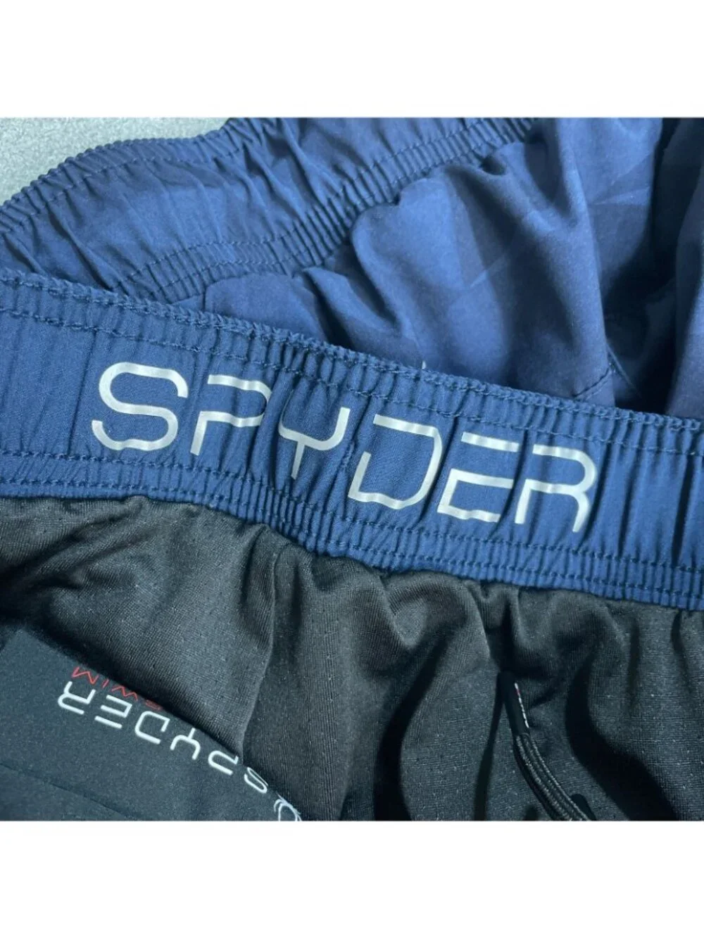 Spyder Men's S Swim Shorts Navy Geometric Pattern Elastic Waist